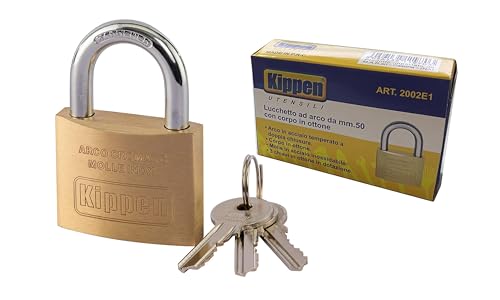 Kippen 2002E1-50mm Arc Padlock with Brass Body - Image 3