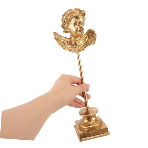 Statue ange doré Healifty en résine décorative pour table