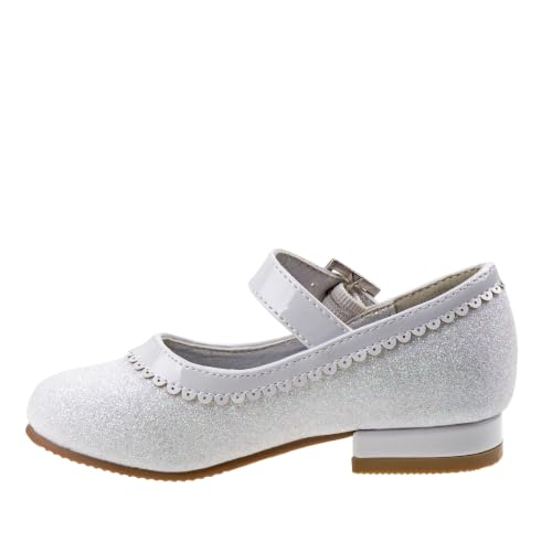 Image of Josmo Girls Low Heel Dress Pumps Crystal Strap Formal Wedding Sandals Flower Girl Shoes for Toddler /Little Kid /Big Kid