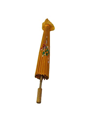 Image of BookMyCostume Yellow Paper Parasol Umbrella Japanese Kimono Dance Costume Accessory for Kids & Adults