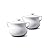 WM Bartleet & Sons 1750 TSET118 Traditional Porcelain Set of 2 Lidded Individual French Onion Soup and Stew Bowl with Handles 500ml – White