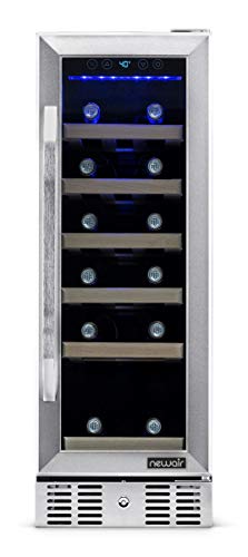NewAir Built-In Wine Cooler and Refrigerator, 19 Bottle Capcity Fridge with Triple-Layer Tempered