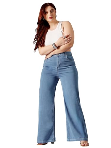 Image of Miss Chase A+ Women's Wide-Leg High Rise Regular Stretchable Denim Jeans