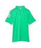 adidas Golf Boys' Standard 3-Stripes Recycled Materials Polo Shirt, Semi Screaming Green, XL