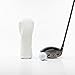 Sacolin White Golf Driver Headcover, Pu Leather, Soft Plush Interior, Double Elastic Band, Classic Blank Style Golf Club Head Cover for No. 1 Wood and Fairway Wood, Prevents Wear