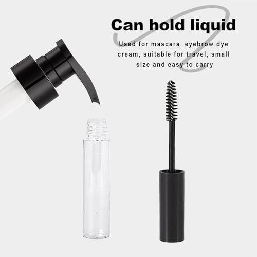 EUPSIIU 10 Pieces Refillable Empty Mascara Tube Brushes, Empty Mascara Tube and Wand, Mascara Brushes Eyelash Cream Container Bottle for DIY Eyelash Growth Treatment Eyelash Extension (Black) - Image 6