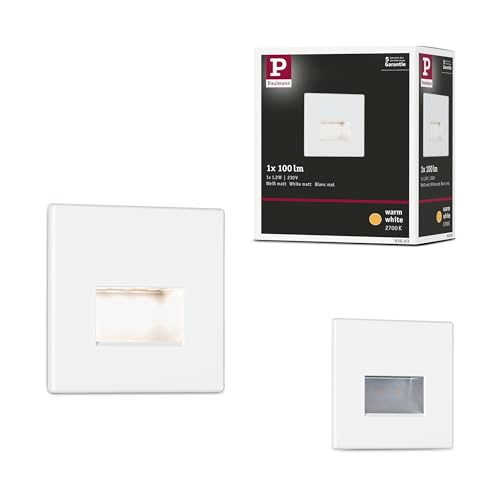 Paulmann Edge Quadro 93093 LED Recessed Wall Light Set 80 x 5 mm 100 lm 230 V Square Including 1 x 1.2 Watt Matt White Plastic 2700 K Paulmann Edge Quadro 93093 LED Recessed Wall Light Set 80 x 5 mm 100 lm 230 V Square Including 1 x 1.2 Watt Matt White Plastic 2700 K