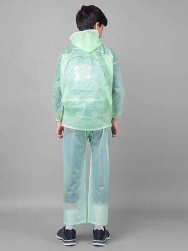 Image of Dollar Kids Waterproof PVC Raincoat Jacket & Pant Set | Zipper & Button Closure | Adjustable Hood & Pocket | Lightweight Full Body Rainwear Suit for Boys & Girls