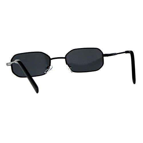 SA106 Mens Narrow Metal Rim Rectangular Hippie Pimp Sunglasses4