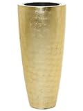 VIVANNO Pflanzkübel Pflanzgefäß Blumenkübel Fiberglas City Gold Hochglanz - 100x47