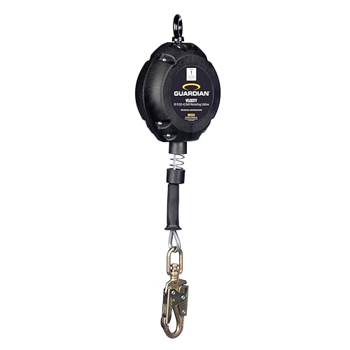 Image of Guardian 42001 Velocity Class 1 Cable Self-Retracting Lifeline (SRL) with Carabiner | 20 ft | Class 1 | ANSI and OSHA Compliant