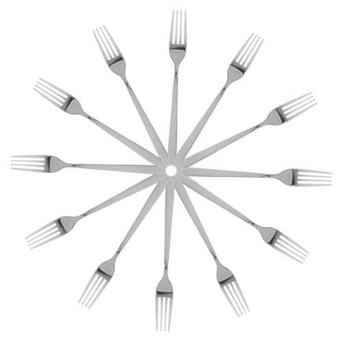 Unomor Dishwasher Safe Silverware Forks Set 12pcs Modern Forks for Dinner Wedding Restaurant Hotel Catering