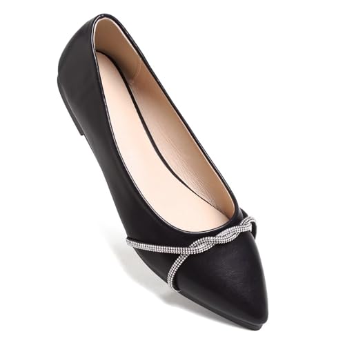 Image of Stunner Womens Flats Fashion Pointed Toe Bowknot Ballet Flats Cute Slip On Dress Flats Comfortable Party Wedding Flats2
