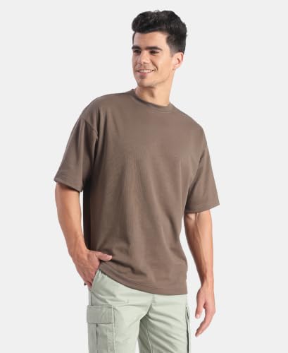 Image of Jockey UM23 Men Super Combed Cotton Blend Oversized T-Shirt with StayFresh Treatment