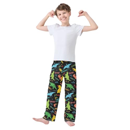 Cute Hand Drawn Dinosaurs Boys Pants for Kids Jogger Pants with Pockets S-XL2