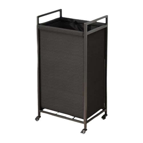 Bvdfgk Cesto de Ropa con Ruedas, Cesto de Ropa Sucia de Gran Capacidad, Organizador de Almacenamiento Multifuncional, Cesto de Ropa para Lavar Y Guardar, Negro, Individual