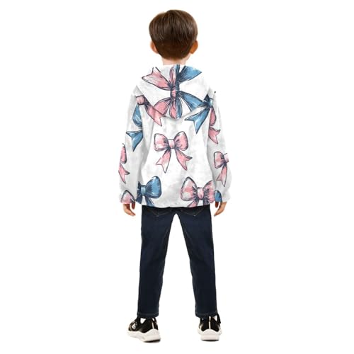 Bow Ribbon Girls Fleece Jacket Girls Fall Jacket Girls Zip Up Hoodie Girls Sherpa Jacket 2-10T4