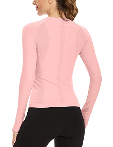 Image of MathCat Workout Shirts for Women Long Sleeve, Workout Tops for Women, Quick Dry Gym Athletic Tops，Seamless Yoga Shirts XS-XL