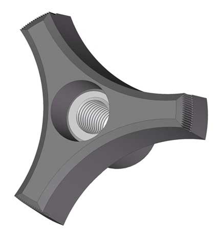 Innovative Components Three Prong Knob, 5/16-18 Thread Size, 1.125