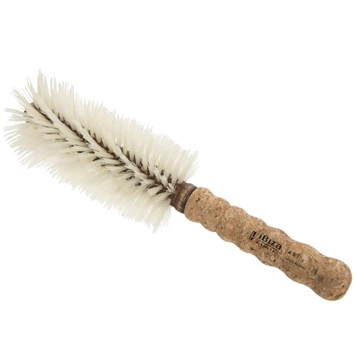 Ibiza Hair Round Boar Bristle Brush (B Series) | Blonde Bristles with Cork Handle | Ideal for Color Treated & Fine Hair | Adds Texture & Shine