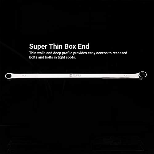 Capri Tools 0 Degree Offset Extra Long Box End Wrench Set, Sae, 1/4-3/4 In, 8 Sizes, 5 Piece #TOP1