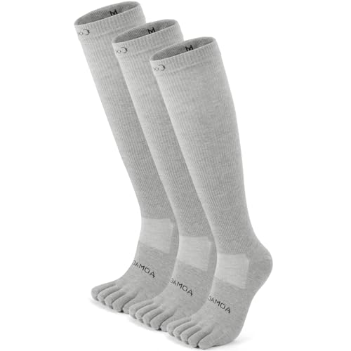 YABAIKE Compression Toe Socks Knee High Coolmax Hiking Socks Graduated Support for Running,Travel,Flight