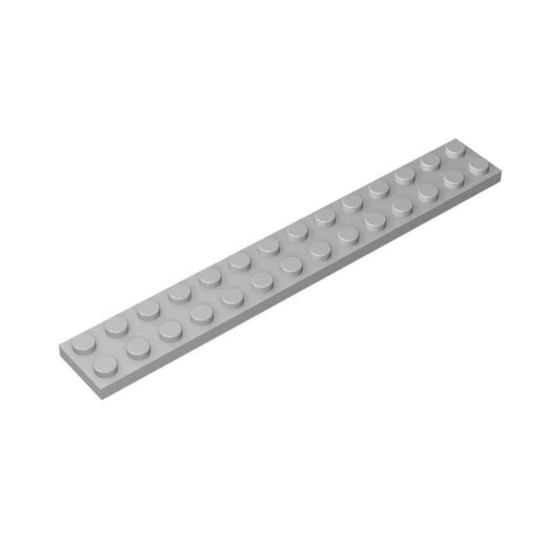 91988 Foundation Plate Plate 2x14 10 Pieces GDS-516 Compatible with Lego Building Blocks Color:Light Bluish Gray