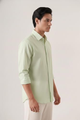 Image of CRYSTAL SKY Men Airy Linen Cotton Shirt Regular Fit Full Sleeves Solid Formal Shirt Stylish Daily Casual Office Wear