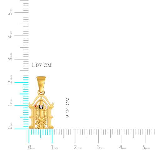 Image of Joyalukkas 22K 916 Purity Divine Blessing Lord Tirupati Balaji's Gold Pendant for Unisex