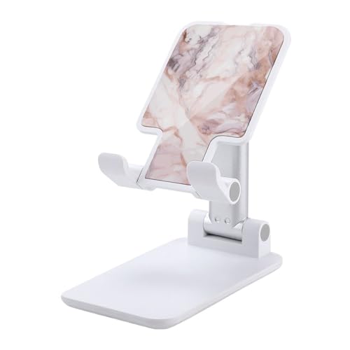 Support téléphone portable pliable marbre blanc pour visioconférence et télétravail