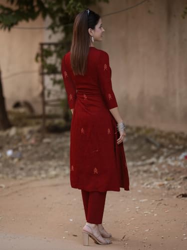 Image of GoSriKi Viscose Printed Straight Kurta with Pant and Dupatta for Women | Viscose Cream | 3 /4 Sleeve | High Neck | Ethnic Wear Casual Wear