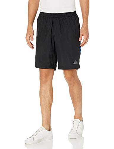 adidas Men's Run It Short 3-Stripes Black/Glory Blue Medium 7