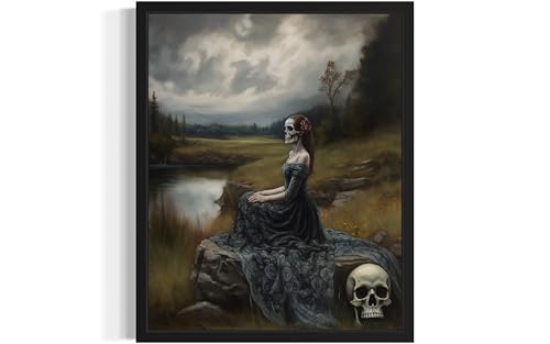 Widow Ghost Poster Art Print, Halloween Scary Vintage Wall Art