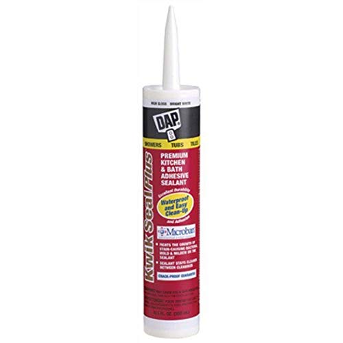 DAP Kwik Seal Plus 18510 Adhesive Sealant, White, 10.1 oz Cartridge