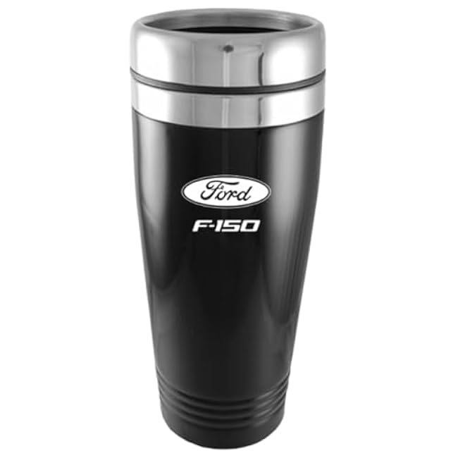 Au-TOMOTIVE GOLD Stainless Steel Travel Mug for Ford F-150 (Black)