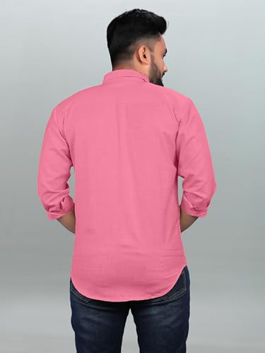 Image of Men Regular Fit Solid Spread Collar Casual Shirt