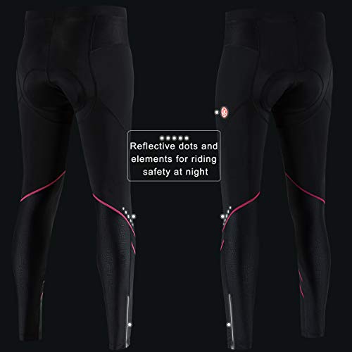Women\'s Bike Cycling Tight Pants 3D Foam Padded Bicycle Pants Breathable and Dry (Pink, Large) - Thumbnail 2