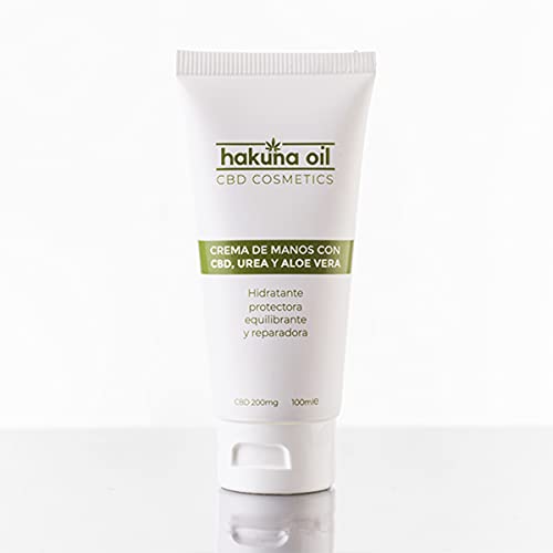 Hakuna Oil Cosmetics - Crema de manos y pies con aceite de Cáñamo | 100 ml | Crema hidratante con Urea, Aloe Vera y CBD | hidrata, protege y repara la piel | 100% Orgánica, Ecológica BIO Cover