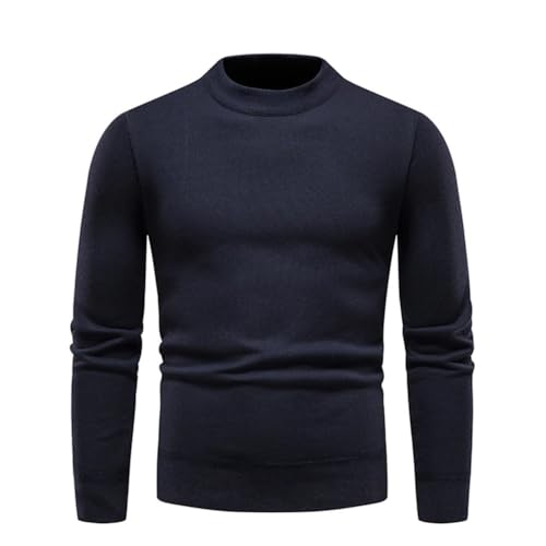 Men's Crew Neck Warm Sweater Slim Fit Solid Knitted Pullovers2