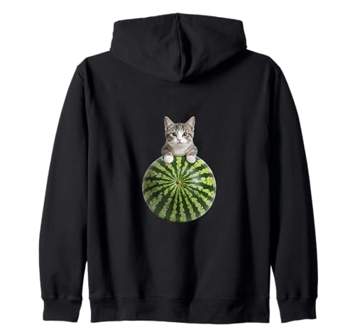 Cat Watermelon Cute Funny Kitty Summer Photo Playful Feline Zip