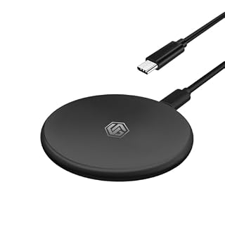 UNIGEN UNIPAD 200 Wireless Charger, 15W Qi Fast Wireless Charging Pad [Type-C to C Cable] Compatible with All Wireless Enabled Smartphones & Earbuds-Black