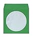Premium Green Paper CD/DVD Sleeves With 4" Clear Window and Flap - 100 Sleeves