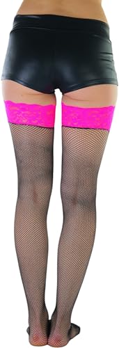 Image of ToBeInStyle Women's Fine Classic Fishnet Thigh High Stretch Nylon Novelty Stockings