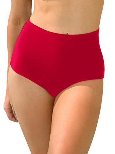 Ocean Blues Bikini bas femme rouge taille haute couverture complète petit