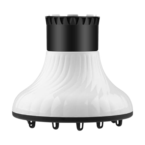 Difusor de pelo con válvula de calor, difusor ligero para secador de pelo rizado, 3,8 cm y 6 cm, difusor ajustable para rulos, difusor de secador de pelo para encrespamiento, radiador baño (blanco,