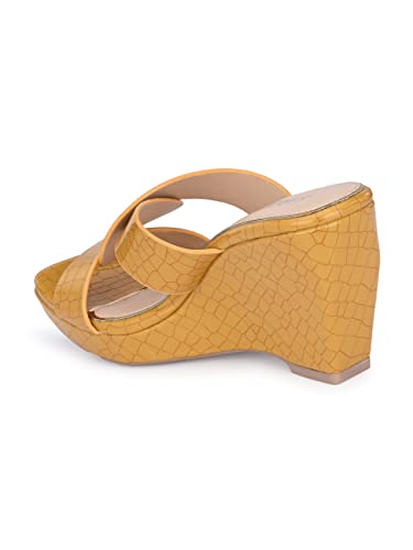 Image of Delize Light - vegan leather cross strap wedge heel sandals 2500
