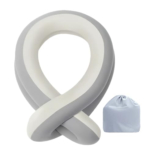 Almohada cervical ergonómica para niños, soporte de viaje con diseño portátil, cojín de dormir para exteriores, coche, tren, oficina, hogar, dormitorio y camping, 29.1 x 4.3 x 1.57 pulgadas