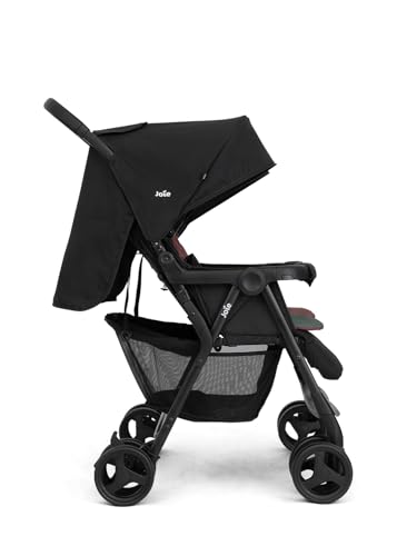 Image of Joie Aire Twin Lightweight Double Stroller, Suitable from Birth to 15 kg, Independent Forward Facing Seats, SoftTouch 5-Point Harness, Lie-Flat Recline, UPF 50+ Canopies, All-Wheel Suspension, Reversible Seat Liners, Quick One-Handed Fold