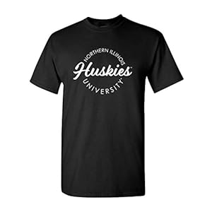 CreateMyTee | Northern Illinois University Circular 1 Color T-Shirt | (Black, X-Large)