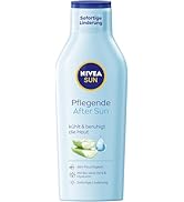 Nivea Sun nourishing after sun lotion, body lotion with skin soothing effect after sunbathing.